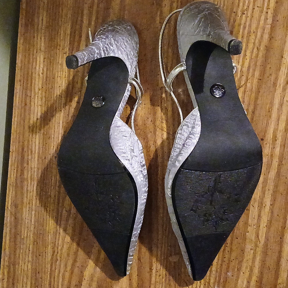 Silver J.Renee 3 in heels. Worn one time. Original box included.